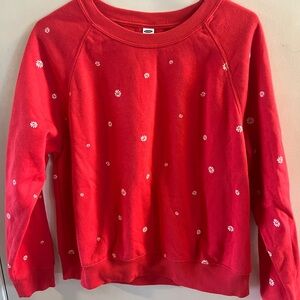 Old Navy Red and White Crew Neck Sweater and Pants Set